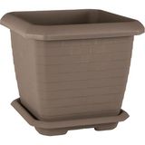HK04 Hisar Kare Saksı No:4 Tabaklı 44,2 Cm, 44 Litre Mocha