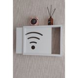 HKM Ticaret 25 x 25 cm Wifi Desenli Modem ve Sigorta Kutusu Saklama Kutusu! Beyaz Saklama Kutusu!