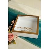 Hkm Ticaret 25X25 Cm Beyaz-Bronz Derin Anı Çerçevesi Düz Zeminli Isimli Ve Tarihli! Derin Çerçeve