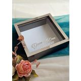 Hkm Ticaret 25X25 Cm Siyah-Gümüş Derin Anı Çerçevesi Düz Zeminli Isimli Ve Tarihli! Derin Çerçeve