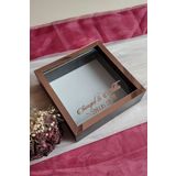 Hkm Ticaret 25X25 Cm Siyah-Rose Derin Anı Çerçevesi Düz Zeminli Isimli Ve Tarihli! Derin Çerçeve