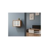 HKM Ticaret 25x35x7 Cm Izgara Desenli Bambu Duvar Asılabilir Sigorta Modem-wifi Saklama Kutusu! Saklama Kutusu