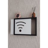 HKM Ticaret 30 x 40 cm Wifi Desenli Modem ve Sigorta Kutusu Saklama Kutusu! Siyah Saklama Kutusu!