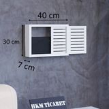HKM Ticaret 30 x 40 x 10 cm Izgara Desenli Modem ve Sigorta Kutusu Saklama Kutusu! Beyaz Saklama Kutusu!