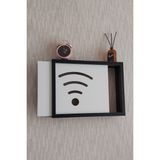 HKM Ticaret Siyah 30 x 40 x 7 cm wifi Amblemli Duvara Asılabilir Sigorta ve Modem-Wifi Saklama Kutusu! Saklama Kutusu