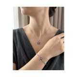HKN AVM ACCESSORİES Gümüş Renk Mor Ametist Taşlı Lotus Çiçeği kolye bileklik seti sevgiliye arkadaşa doğum günü hediyesi sevgililer günü Hediyesi