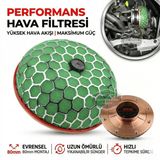Hks Universal Performans Ve Ses Arttırıcı Aparatlı Açık Hava Filtresi +6 Hp Yeşil Mantar Tip 80 Mm