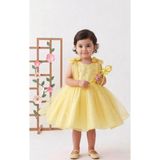 HL DESİGN Sarı çocuk elbise, abiye