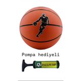 HLL Sports Orijinal Basketbol Topu Iç Dış Mekan Pompa Hediyeli 7 Numara Turuncu Turuncu