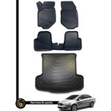 HLP Fiat Linea 3D Havuzlu Paspas + Bagaj Havuzu Zeus Set - Siyah