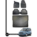 HLP Ford Courier 3D Havuzlu Paspas + Bagaj Havuzu Zeus Set - Siyah