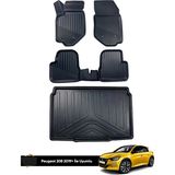 HLP Peugeot 208 3D 3D Havuzlu Paspas + Bagaj Havuzu Zeus Set - Siyah