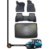 HLP Peugeot Bipper 3D Havuzlu Paspas + Bagaj Havuzu Zeus Set - Siyah