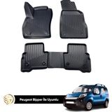 HLP Peugeot Bipper Stary 3D Havuzlu Tam Uyumlu Oto Paspas - Siyah