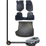 HLP Toyota Corolla 3D Havuzlu Paspas Sedan 2013-2018 + Bagaj Havuzu Zeus Set - Siyah