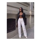 HLT JEANS Beyaz Kadın Wide Leg Jean Yüksek Bel Palazzo Likralı Esnek Kot Pantolon JESSİCA-2040