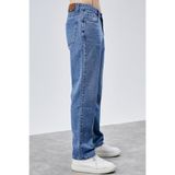 HLT JEANS Erkek Açık Mavi Straight Baggy Fit Bol Kesim %100 Pamuk Denim Loose Jeans Kot Pantolon Chris