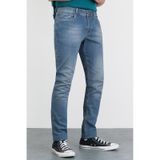 HLT Jeans Erkek Açık Mavi Taşlamalı Slim Fit Denim Jeans Kot Pantolon