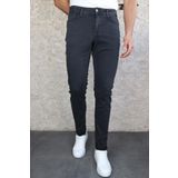 HLT JEANS Erkek Antrasit Slim Fit Dar Kesim Esnek Likralı Denim Jeans Kot Pantolon HLTHE001967