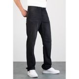 HLT Jeans Erkek Antrasit Straight Baggy Fit Likrasız Rahat Kesim %100 Pamuk Loose Jean Pantolon George Antrasit
