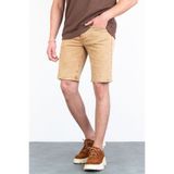 HLT JEANS Erkek Bej Melanj Slim Kesim Comfort Likralı Denim Esnek Jeans Kot Şort Thomas-desert