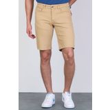 HLT JEANS Erkek Bej Slim Kesim Comfort Likralı Denim Esnek Jeans Kot Şort -BEJ THOMAS