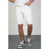 HLT JEANS Erkek Beyaz Baggy Fit Rahat Kesim %100 Pamuk Denim Loose Jeans Kot Şort -BEYAZ MARTİN