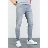 HLT JEANS Erkek Gri Slim Fit Dar Kesim Esnek Likralı Denim Jeans Kot Pantolon HLTVALGREY-A