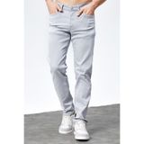 HLT JEANS Erkek Gümüş Gri Regular Jeans Likralı Esnek Kot Pantolon HLTHE001980