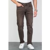 HLT JEANS Erkek Kahverengi Regular Fit Rahat Kesim Esnek Likralı Denim Jeans Kot Pantolon HLTHE001979