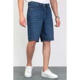 Hlt Jeans Erkek Koyu Mavi Baggy Fit Rahat Kesim %100 Pamuk Denim Loose Jeans Kot Şort ARTHUR-MAVİ - 32