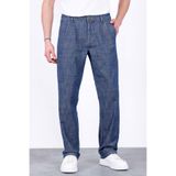 HLT JEANS Erkek Koyu Mavi Yazlık Çift Pileli Rahat Kesim Beli Lastikli Bol Paça Baggy Pantolon ALBERT-1994