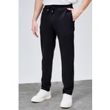HLT JEANS Erkek Mevsimlik Siyah Relaxed Fit Beli Lastikli Bağcıklı Duble Paça Jogger Pantolon BOLT-1996