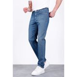 Hlt Jeans Erkek Şerit Detaylı Puslu Mavi Regular Fit Boru Paça Esnek Likralı Jeans Kot Pantolon HLTHE001965 - 32