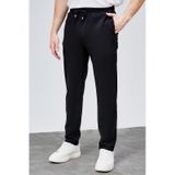 HLT Jeans Erkek Siyah Relaxed Fit Yandan Cepli Beli Lastikli Bağcıklı Duble Paça Jogger Pantolon Bolt-1996 Siyah