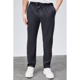 HLT JEANS Erkek Yazlık Antrasit Relaxed Fit Beli Lastikli Bağcıklı Duble Paça Jogger Pantolon BOLT-1995