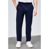 HLT JEANS Erkek Yazlık Lacivert Relaxed Fit Beli Lastikli Bağcıklı Duble Paça Jogger Pantolon BOLT-1997