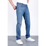 HLT JEANS Erkek Yazlık Şerit Detaylı Mavi Regular Fit Boru Paça Esnek Likralı Jeans Kot Pantolon HLTHE001964