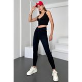 HLT JEANS Kadın Lacivert Süper Skinny Fit Esnek Likralı Yüksek Bel Denim Jean Kot Pantolon JENNİE-BLUE BLACK-K