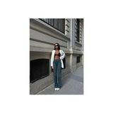 Hlt Jeans Tint Yeşili Kadın Wide Leg Jean Yüksek Bel Palazzo Likralı Esnek Kot Pantolon JESSİCA-2045 - Mavi - 42