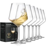 Hlukana Kırılmaz Tritan Şarap Kadehi Seti, 6'lı Set, 460 ml Plastik Şarap Kadehi, BPA İçermez, Havuz Kenarı için Yeniden Kullanılabilir Şarap Kadehi, Açık Havada Kamp Piknik Restoranları Ev Bar Noel