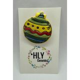 Hly ceramics Renkli Desenli Seramik Rozet (İğneli Aksesuar)