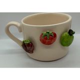 Hly ceramics SERAMİK MIKNATIS 3LÜ CHARMLI FİNCAN ÇİÇEK TEMALI