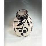 Hly ceramics Zeytin Dalı Sgraffito Dekoratif Seramik Vazo