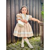 Hly Karol Tasarım Kapiçino Dantelli Vintage Kız Bebek Elbisesi,doğum Günü,fotoğraf Çekim Elbise,0-12 Yaş Uygun - 6 - 9 Ay