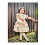Hly Karol Tasarım Kapiçino Dantelli Vintage Kız Bebek Elbisesi,doğum Günü,fotoğraf Çekim Elbise,0-12 Yaş Uygun
