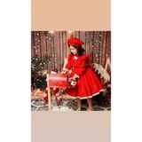 Hly Karol Tasarım Kırmızı Yılbaşı Vintage Kız Bebek Elbisesi,fotoğraf çekim elbisesi,0-12 Yaşa Uygun - 8 Yaş