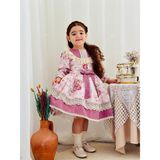 Hly Karol Tasarım Pembe Royal Vintage Kız Bebek Elbise,Doğum günü elbise,fotoğraf çekim elbise,0-12 Yaş Uygun - 1 Yaş