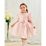 Hly Karol Tasarım Vintage Kız Bebek Elbisesi, Pudra Pembe, Düğün ve Doğum Günü İçin Özel Stil - 10 Yaş