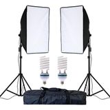Hlypro Video ve Fotoğraf için 50x70 CM Softbox 2'li Sürekli Işık Seti - 85 W 2 x Spiral Ampul